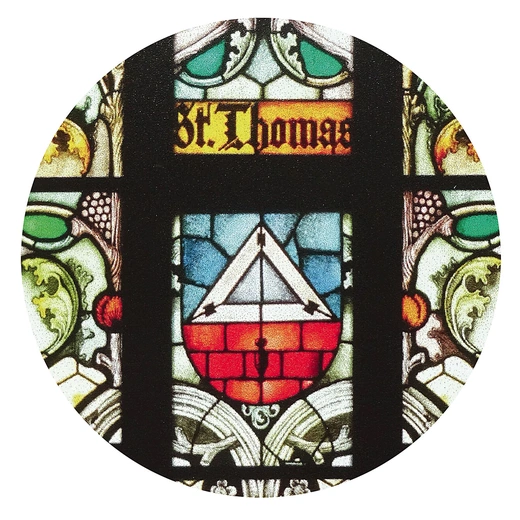 „Symbol św. Tomasza Apostoła”, lata 1910–1911, Augustin Pacher; kościół św. Bartłomieja w Gliwicach.