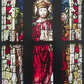 „Św. Henryk”, 1908 r., Mayer'sche Hofkunstanstalt; kościół Krzyża Świętego, Bytom-Miechowice. 