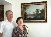 – To nie tylko kolekcja,  ale też część naszego życia – przyznają państwo Honkowie.  Tu: „Romantische Landschaft” autorstwa Karla Alberta Schaeffera, serdecznego przyjaciela  J. v. Eichendorffa