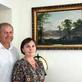 – To nie tylko kolekcja,  ale też część naszego życia – przyznają państwo Honkowie.  Tu: „Romantische Landschaft” autorstwa Karla Alberta Schaeffera, serdecznego przyjaciela  J. v. Eichendorffa