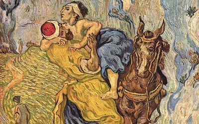 Miłosierny Samarytanin (według Delacroix) na płótnie Vincenta van Gogha