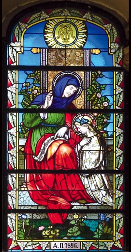 „Św. Anna nauczająca Maryję”, 1896 r., Adalbert Redner, kościół Wniebowzięcia NMP, Zbrosławice. 
