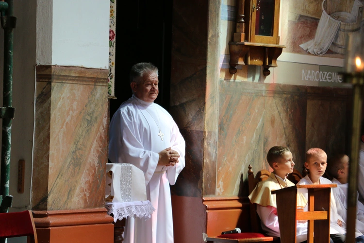 Popowo Kościelne. Poświęcenie cegły z Dzrwi Świętych bazyliki św. Piotra w Watykanie