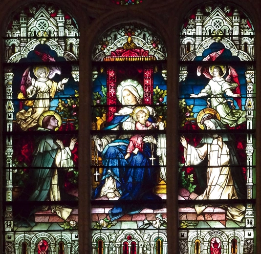  „Przekazanie różańca  św. Dominikowi  i św. Katarzynie ze Sieny”, 1904 r.,  kościół Najświętszego Serca Pana Jezusa, Bytom- -Szombierki.