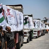 Czekające na wjazd do Strefy Gazy ciężarówki z pomocą humanitarną