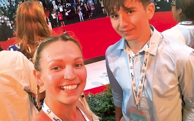 Martyna Gurgul i Jan Hanulewicz po zakończeniu czuwania na Tor Vergata.