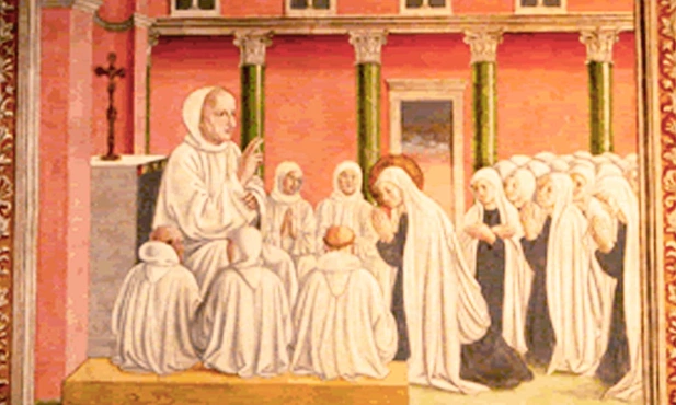 Święta Franciszka Rzymska na malowidle w klasztorze w Tor de'Specchi 