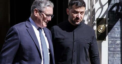 Wołodymy Zełenski i premier Wielkiej Brytanii, Keir Starmer