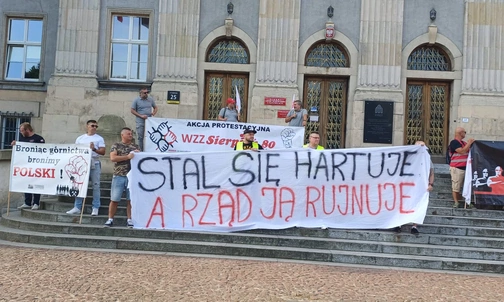 Katowice. Protest hutników, górników i energetyków [ZDJĘCIA]