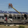 Zniszczony w rosyjskim ataku pociąg osobowy