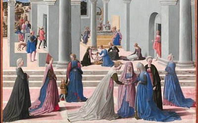 „Narodziny Maryi” na obrazie Fra Carnevale
