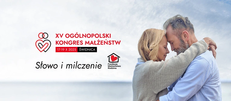 Baner reklamowy XV Ogólnopolskiego Kongresu Małżeństw w Świdnicy.