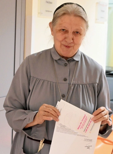 – Jesteśmy zobowiązani do dbania o swoje zdrowie – podkreśla s. Danuta, urszulanka z Ludźmierza, korzystająca z wizyty diagnostycznej. 