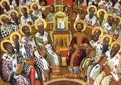 „Sobór nicejski” – ikona Michaela Damaskenosa﻿ z XVI wieku, przechowywana w muzeum w Heraklionie.