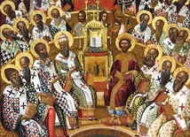 „Sobór nicejski” – ikona Michaela Damaskenosa﻿ z XVI wieku, przechowywana w muzeum w Heraklionie.