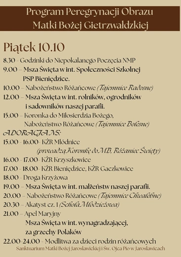 Peregrynację kopii obrazu Matki Bożej Gietrzwałdzkiej w Jarosławicach