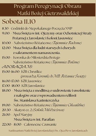 Peregrynację kopii obrazu Matki Bożej Gietrzwałdzkiej w Jarosławicach