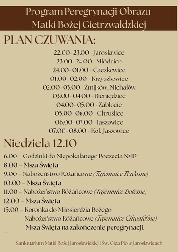 Peregrynację kopii obrazu Matki Bożej Gietrzwałdzkiej w Jarosławicach