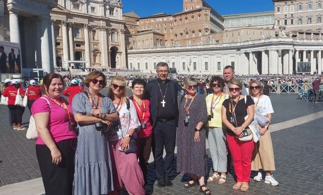 W czasie spotkania z racji roku jubileuszowego w stolicy Kościoła katolickiego byli obecni przedstawiciele nauczycieli religii diecezji łowickiej.