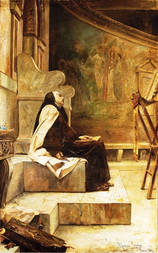 José Alcázar Tejedor Święta Teresa od Jezusa olej na płótnie, 1884 Muzeum Prado, Madryt