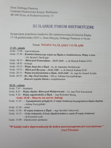 Zbliża się 11. Śląskie Forum Historyczne w Nysie