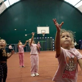 Trening mażoretek Mini Magnolia, mistrzyń świata z Kotulina