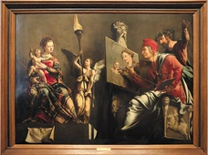 Św. Łukasz malujący Madonnę z Dzieciątkiem na obrazie z XVI wieku
