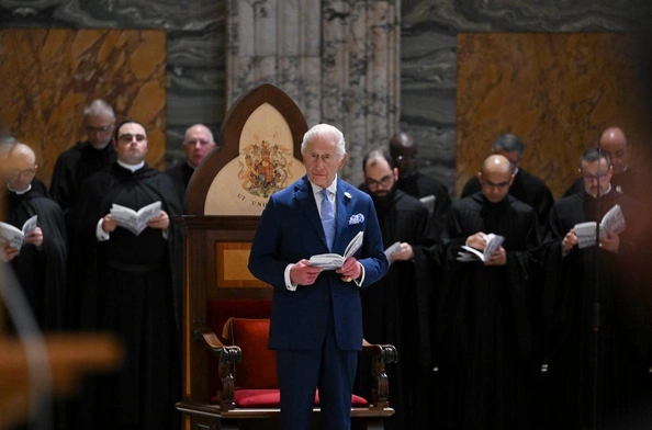 Król Karol III w Bazylice św. Pawła za Murami