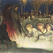 „Dzień zaduszny” na płótnie Aladára Körösfői-Kriescha