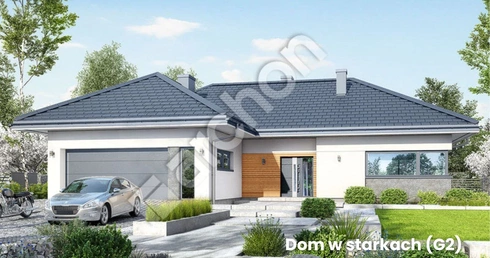 Reprezentacyjna parterówka z wygodnym układem i dużym garażem - przedstawiamy Dom w starkach (G2)