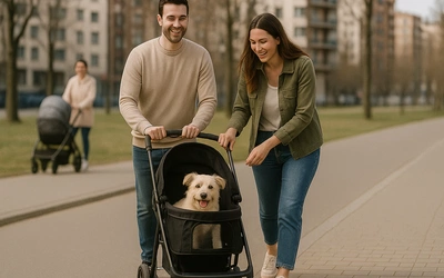 Smycz można odwiesić na haczyk, wózek – pchnąć w przyszłość