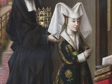 Izabela Portugalska ze św. Elżbietą Węgierską. XV-wieczne dzieło Petrusa Christusa