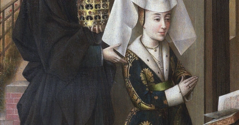 Izabela Portugalska ze św. Elżbietą Węgierską. XV-wieczne dzieło Petrusa Christusa