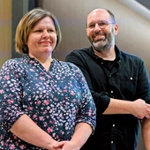 Jadwiga Wójciak i Daniel Podobiński o prowadzonych poszukiwaniach opowiedzieli podczas listopadowego Łambinowickiego Spotkania Muzealnego.