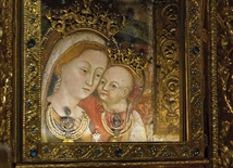 Obraz, niewielki fresk, prawdopodobnie przybył do Włoch z Albanii, ze Szkodry 