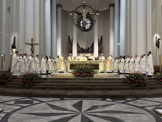 Podczas uroczystej Mszyw  katowickiej katedrze