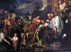 Św. Franciszek Ksawery chrzci pogańskiego króla. Obraz na płótnie Petera Ykensa