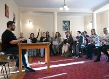 Podczas próby jednego z głosów.