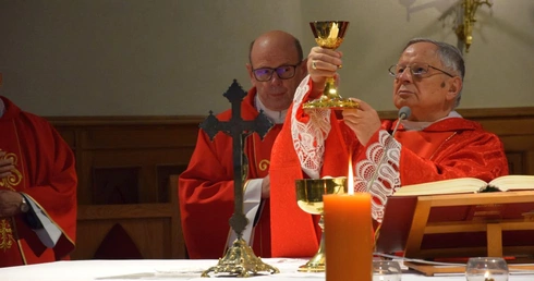 Poświęcenie figury Chrystusa upadającego pod krzyżem u radomskich bernardynów