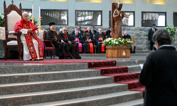 Leon XIV w libańskim sanktuarium w Harissie 
