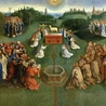 Wizja adoracji Baranka,  opisana w rozdziałach  4, 5 i 14 Apokalipsy św. Jana, z Ołtarza Gandawskiego autorstwa Huberta i Jana van Eycków.