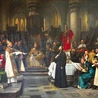 Jan Hus oskarżony  na Soborze w Konstancji.  Obraz pędzla Václava Brožíka.