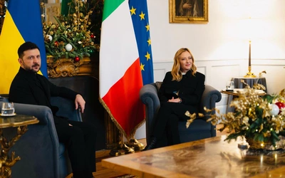 Wołodymy Zełeński i Giorgia Meloni
