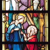 „Zwiastowanie narodzenia św. Jana Chrzciciela Zachariaszowi”, 1896 r., Ferdinand Kliem, Racibórz; kościół Narodzenia św. Jana Chrzciciela w Zbrosławicach-Kamieńcu.   