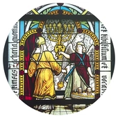 „Nawiedzenie św. Elżbiety”, 1927 r., Georg Schneider, Ratyzbona; kościół Ducha Świętego w Gliwicach-Ostropie. 