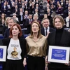 Od lewej: Irma Dimitradze, Roberta Metsola, Jana Poczobut