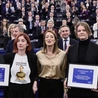 Od lewej: Irma Dimitradze, Roberta Metsola, Jana Poczobut