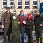 Leśnicy rozdawali choinki honorowym dawcom krwi