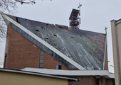 Zniszczony kościół przy Kunickiego
