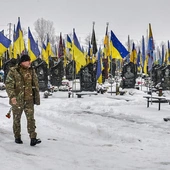 Na cmentarzu w Ukrainie